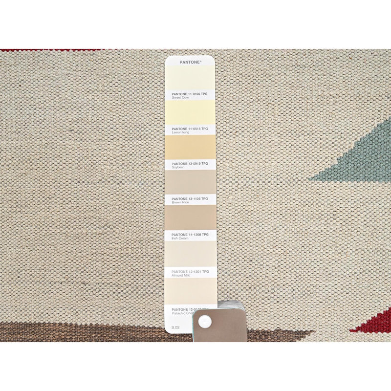 Tapis oriental tissé à la main à motif géométrique tissé à la main 8 pi 2 po x 10 pi blanc tissé à la main 8 pi 2 po x 10 pi