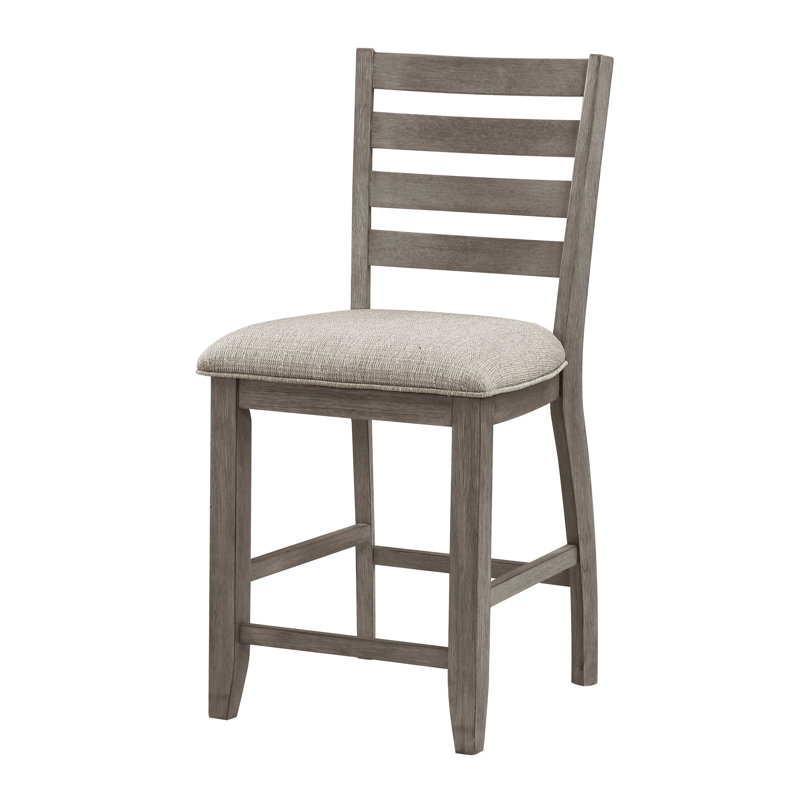 Tabouret de comptoir en bois massif de 25,5 po Martinette, Gris