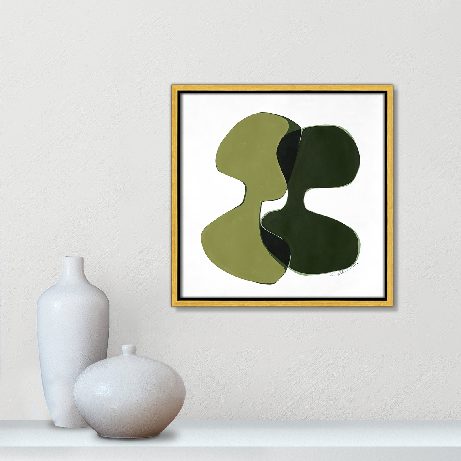 Coleman "Unity Green I" Print by Filippo Ioco, 13.5" H x 13.5" W, Gold