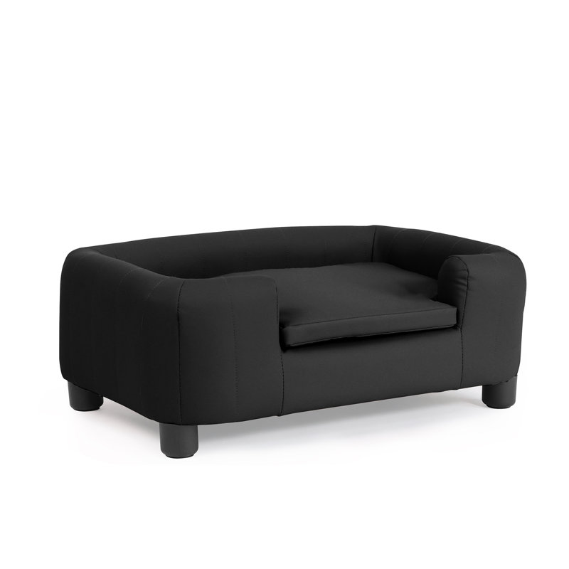 Canapé pour chien Filoteia avec revêtement amovible, L 36,60 po x P 24,40 po x H 11 po, Noir, noir, noir, noir