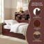Lit de jour simple rétro avec tiroirs de rangement sous le lit et tablettes de tête de lit | Conception peu encombrante pour les espaces compacts | Aucun sommier tapissier requis | Assemblage facile-721941307