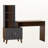 Revolve Contemporary Walnut and Dark Gray Finished Storage Desk, 51.8" H X 56.5" W X 17.49" D