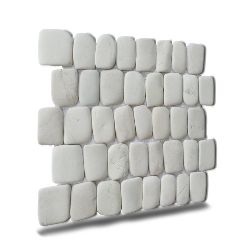 Carrelage mural de mosaïque aléatoire en pierre naturelle 12 "x 12" Florida, Blanc