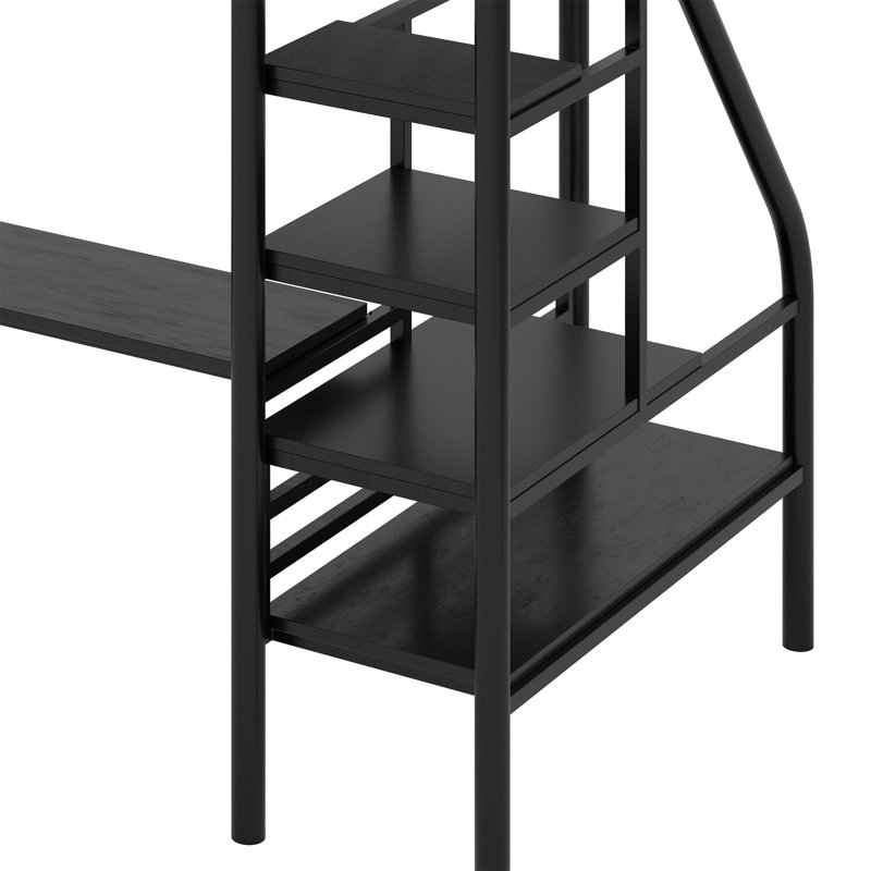 Structure de lit mezzanine en métal avec bureau