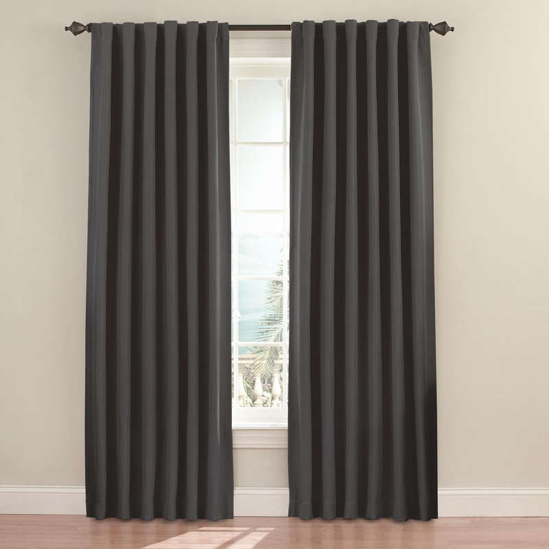 Fresno Blackout Curtain Single Panel, Charcoal