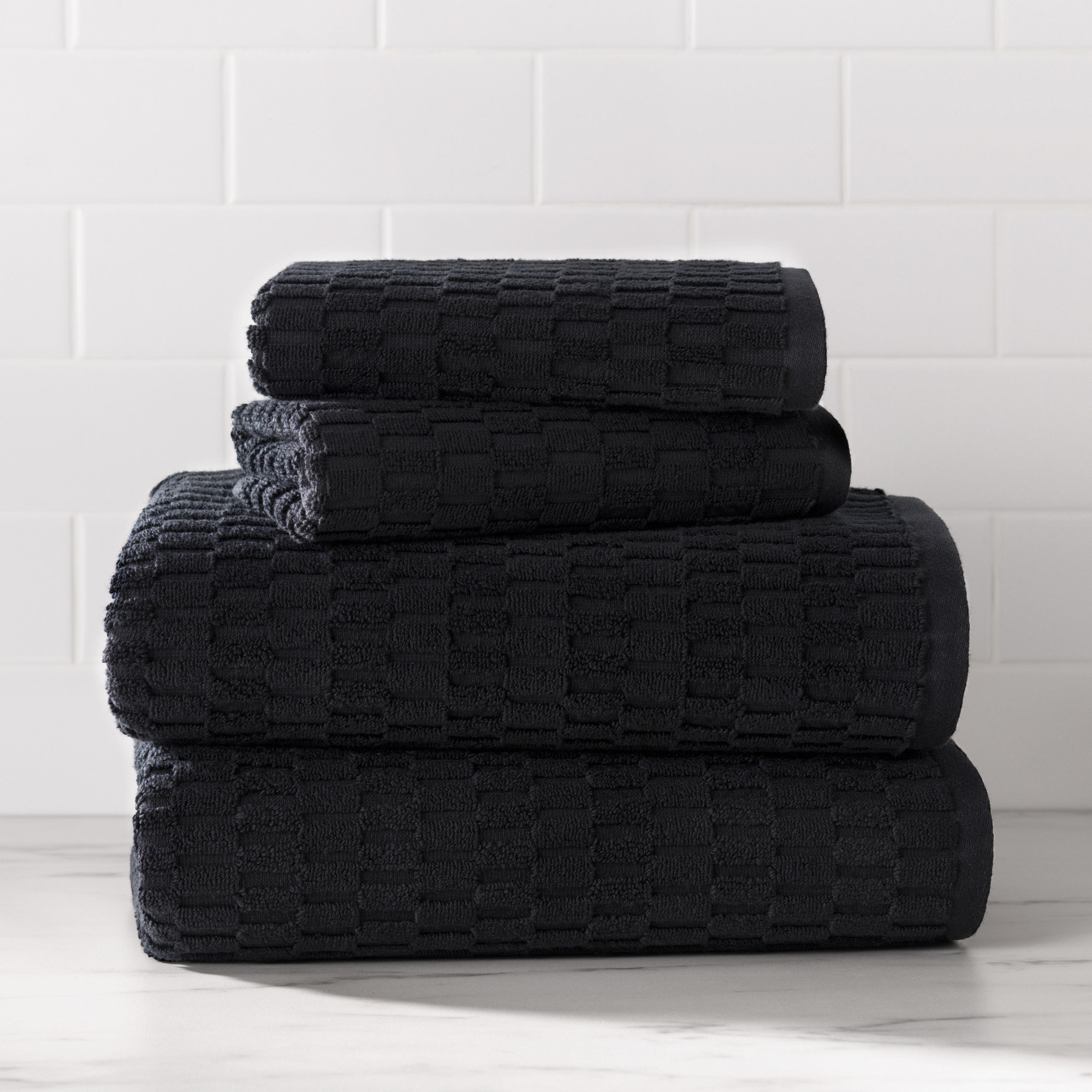DKNY Metro Tile Quick Dry Bath And Hand Towel 4-Piece Set | Wayfair