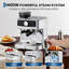 Machine à café espresso, acier inoxydable avec moulin intégré, pression de 20 bars, réservoir d'eau amovible de 1,5 L, buse à vapeur pour le lait et le cappuccino