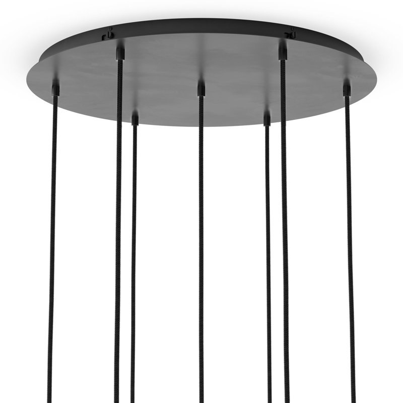 Cluster 7 - Light Chandelier, Black Gunmetal, Clear Symmetrical