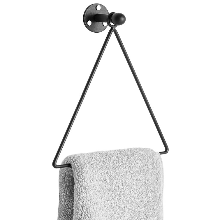 MyGift Modern Wall Mounted Hexagon Metal Bathroom Hand Towel Ring