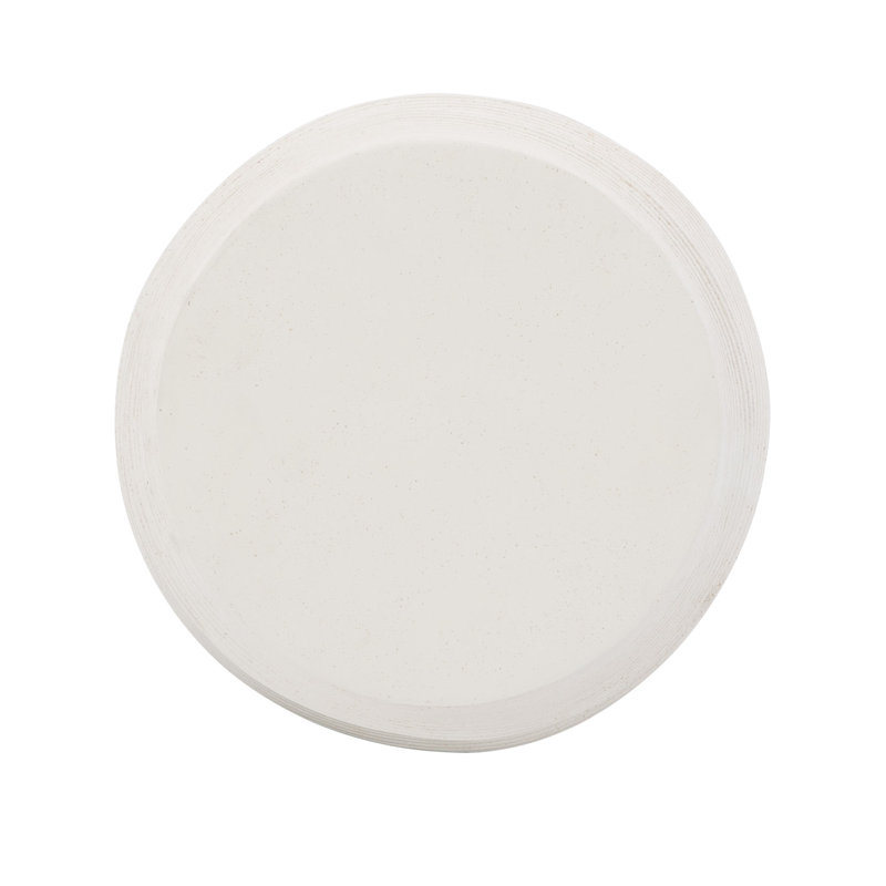 Luxurious Transitional White Stonecast Round Side Table