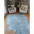 Handmade Blue Metallic Acid Washed Cowhide Rug