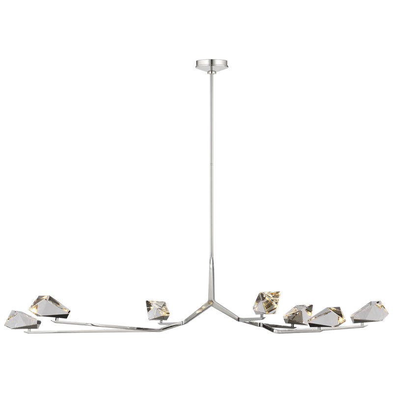 Waterford Carraig 65" 7 Light Chandelier with Clear Crystal, Polished Nickel