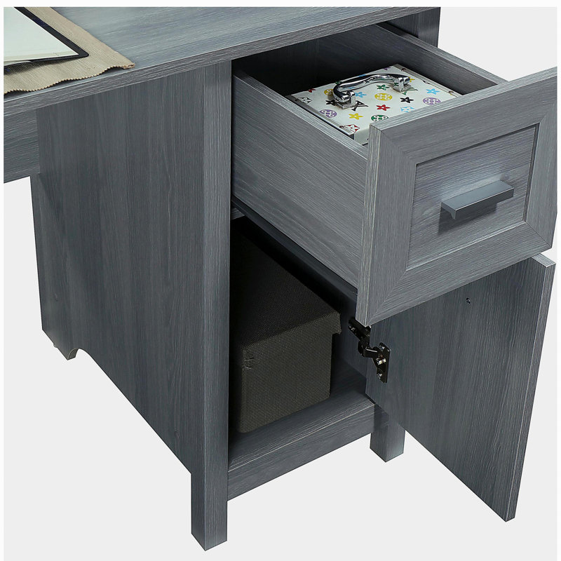 Bureau classique avec rangement, gris