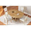 Farmhouse Extendable Round Dining Table Set For 4, 5-Piece Kitchen Table Set With 4 Upholstered Chairs And 16Inch Removable Leaf For Small Places-1842489230