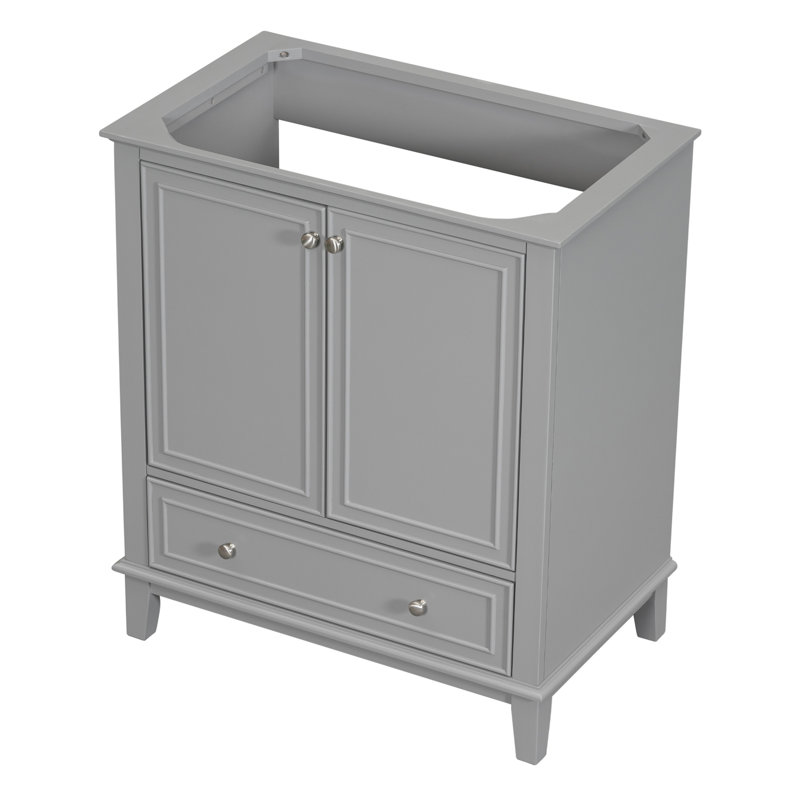 30" Gray Freestanding Bathroom Vanity Base with Drawer