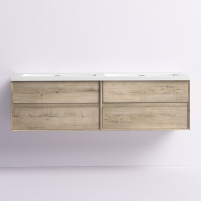 Ensemble de meuble-lavabo double mural 84 po Seavy