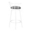 Tabouret de bar, ensemble de 2, pivotant, hauteur de bar, métal blanc, tissu gris, contemporain, moderne