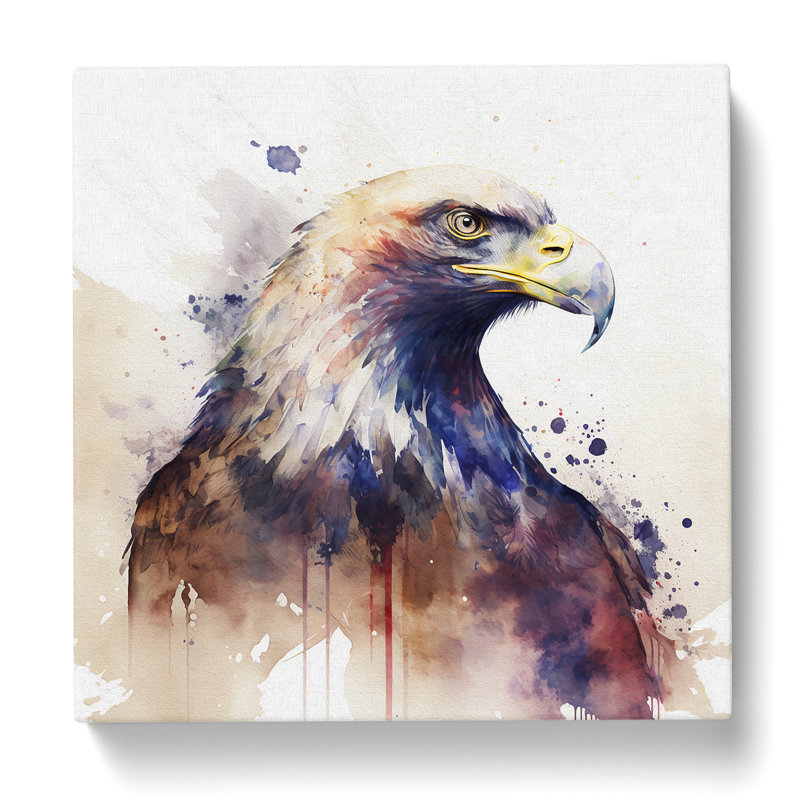 Eagle Watercolour - Print, 50cm H x 50cm W x 3cm D