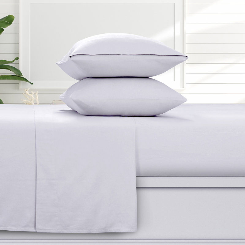 Flannel Sheet Set, Cal.King Sheet Set+Fitted Sheet+2 Pillowcases, White