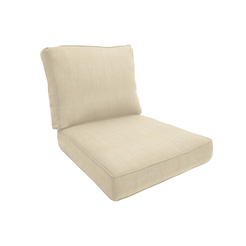 Eddie Bauer Outdoor Lounge Seat/Back Cushion, Canvas Flax Sunbrella® Canvas, 5" H x 26" W x 30" D