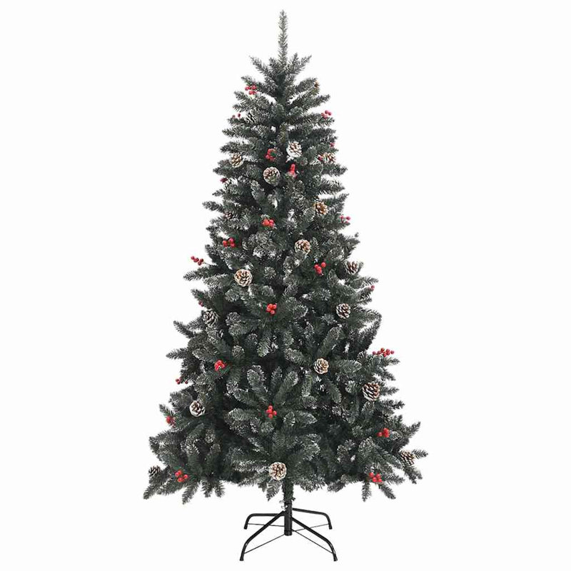 Artificial Christmas Tree with 300 LEDs Green 99 x 99 x 180 cm, Black