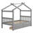 Wooden House Bed with Drawers-479318141