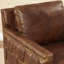 Upholstered Top Grain Leather Armchair