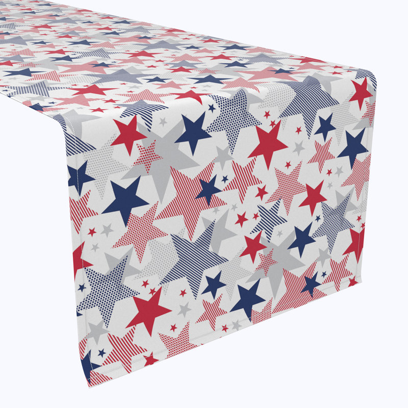 Burns Geometric Independence Day Table Runner, 108" x 14"