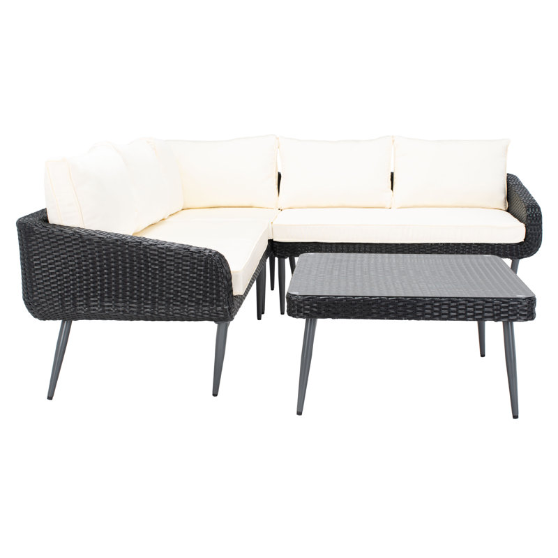 Ensemble de canapé 3 pièces Lucresia, Beige, Noir