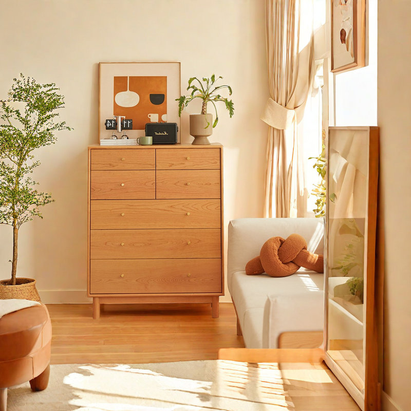 Commode d'appoint moderne en bois massif