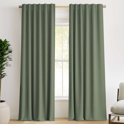 Curtains Thermal Insulated Window Treatment Panels Room Darkening Drapes for Living Room Back Tab/Rod Pocket Bedroom Draperies 2 Panels