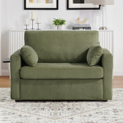 Twin Size Sofa Bed 47.2" Sleeper Sofa Loveseat Sofa With A Foldable Mattress, A Foldable Side Table, A Side Storage Pocket And Two Usb Ports For Livin