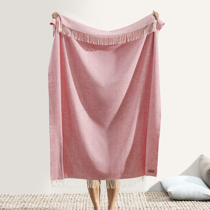 Italian Herringbone Throw, Berry Sorbet