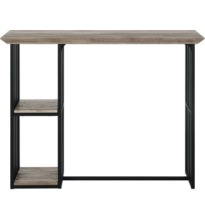 Rectangular Industrial Counter Height Table - 2 Shelves, Oak And Sandy Black Dining Oak,