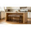 Banc de 48 po de hauteur, banc de salle à manger rembourré en tissu avec structure en bois d'hévéa, banc de comptoir moderne de 26,5 po de hauteur pour îlot de cuisine et petit espace, brun