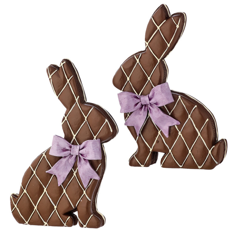 8" Resin Chocolate Bunny Wafer 