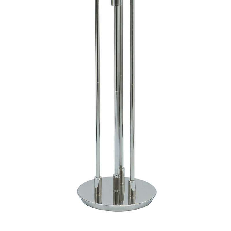 Lampe sur pied Jahlen 59 po, abat-jour globe en verre moderne, base ronde, nickel