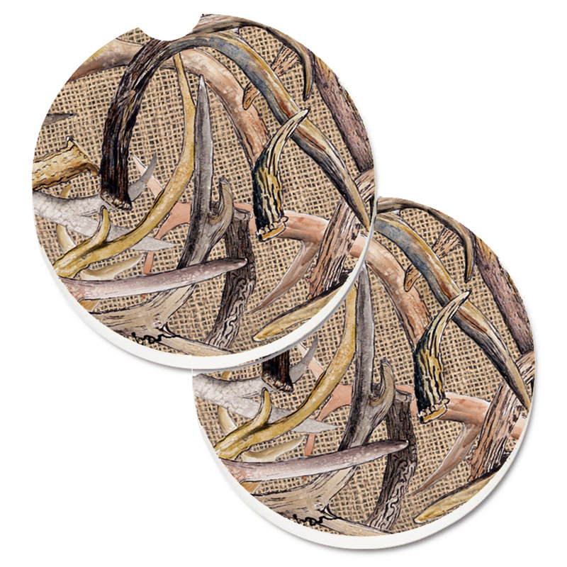 Ceramic Round 2 Piece Car Coaster Set