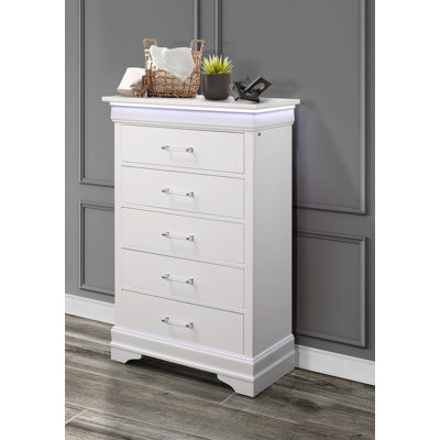 CHARLSTON WHITE CHEST WITH LED