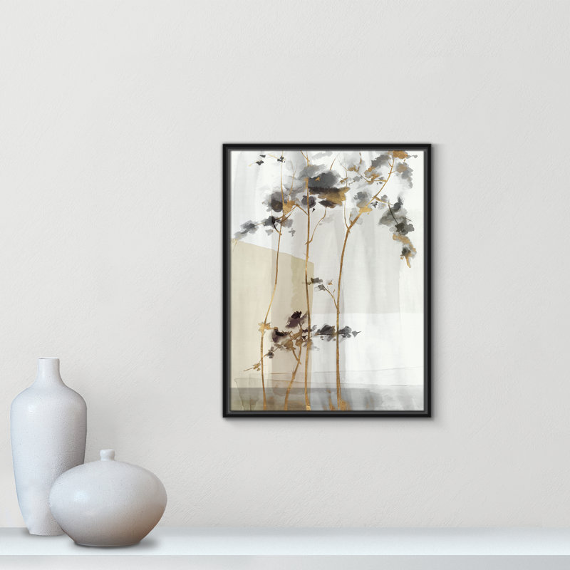 Golden Zen I Print par Eva Watts, L 19,5 po x H 25,5 po, Toile avec cadre, Cadre flottant noir