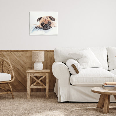 Plaque murale Innocent Pug Relaxing, design par Cady