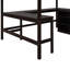 Lit mezzanine double avec tablettes et bureau, lit mezzanine en bois avec bureau-2030251001