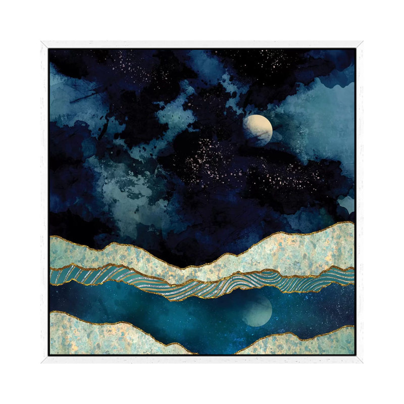 Indigo Sky - Print on Canvas, 66.04 cm H x 66.04 cm W, White Framed