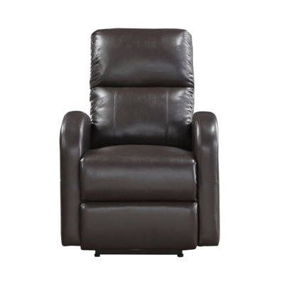 Power Reclining Chair 1Pc Brown Faux Leather Upholstered Modern Contemporary Power Motion Reclining
