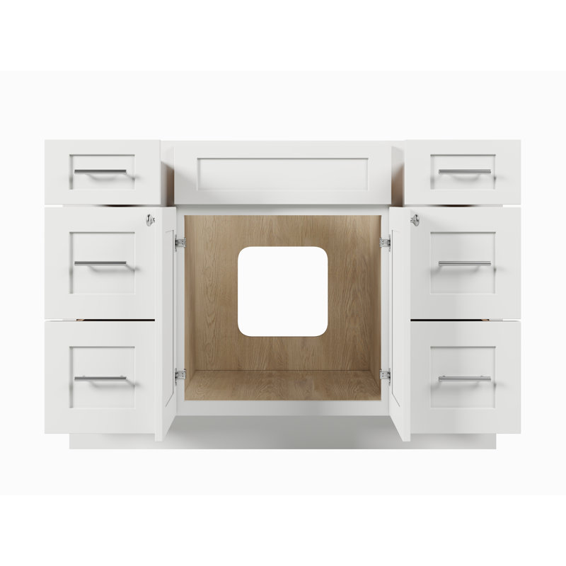 Ensemble de meuble-lavabo simple 48 po avec base de tiroir Disar, Blanc