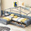 Lit simple avec 3 boîtes de rangement en gris-125281256