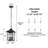 90"H Adjustable Farmhouse Outdoor Pendant Light Black