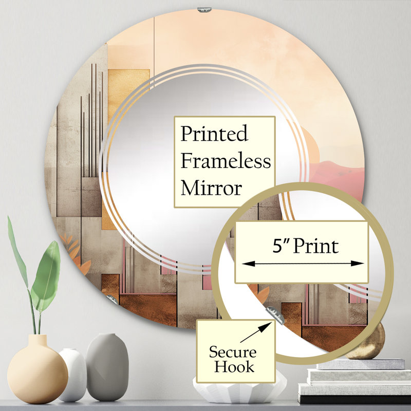 Keillor - Miroir mural rond moderne, 24 po x 24 po
