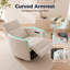 Fauteuil inclinable électrique pivotant en chenille avec dossier et repose-pieds indépendants, deux coussins décoratifs et port de charge de type C