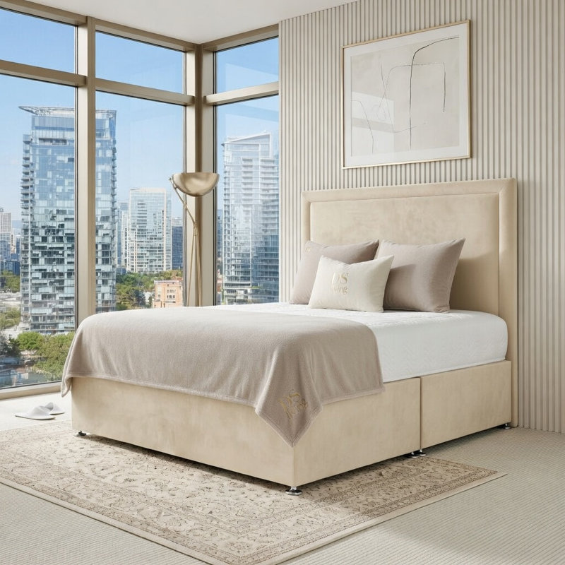 Velmont Divan Bed, Super King, Cream
